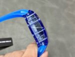 RM Factory Richard Mille RM 12-01 39mm Blue Crystal Blue Rubber Strap Skeletonized Black Dial - Image 5