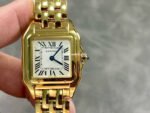 AF Factory Cartier Panthère W25014B9 27mm Full Yellow Gold Roman Numerals Silver Dial