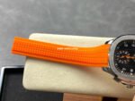 3K Factory Patek Philippe Aquanaut 5968A-001 42mm White Gold Orange Rubber Strap Arabic Numerals Black Dial - Image 9