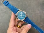 3K Factory Patek Philippe Calatrava 6007A-001 40mm Steel Leather Strap Arabic Numerals Blue Dial - Image 4