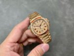 3K Factory Patek Philippe Nautilus 35.2mm 7118-1300R-001 Full Rose Gold Diamond Bezel Rose Gold Dial - Image 4