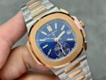 3K Factory Patek Philippe Nautilus 40.5mm 5980-1AR-001 Half Rose Gold Blue Dial