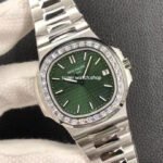3K Factory Patek Philippe Nautilus 40mm 5711-1300A-001 Diamond Bezel Green Dial - Image 3