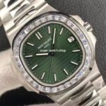 3K Factory Patek Philippe Nautilus 40mm 5711-1300A-001 Diamond Bezel Green Dial - Image 2