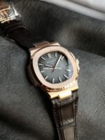 3K Factory Patek Philippe Nautilus 40mm 5711R Rose Gold Leather Dark Gray Dial - Image 2