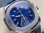 3K Factory Patek Philippe Nautilus 59761G-001 Calf Skin Strap White Gold Blue Dial - Image 2