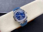 3K Factory Patek Philippe Nautilus 59761G-001 Calf Skin Strap White Gold Blue Dial - Image 4
