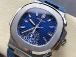 3K Factory Patek Philippe Nautilus 59761G-001 Calf Skin Strap White Gold Blue Dial - Image 3