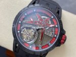 BBR Factory Roger Dubuis Tourbillon Excalibur RDDBEX0644 45mm Titanium Rubber Strap Skeletonized Red Dial - Image 3