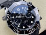 N1 Factory Omega Seamaster Diver 300M Co-Axial Chronometer Chronograph 210.32.44.51.01.001 44mm Steel Black Rubber Strap Black Dial - Image 2