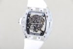 RM Factory Richard Mille RM 055 43mm Transparent Crystal White Rubber Strap Skeletonized Sky Blue Dial - Image 7