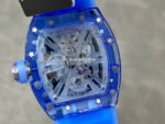 RM Factory Richard Mille RM 12-01 39mm Blue Crystal Blue Rubber Strap Skeletonized Black Dial - Image 7