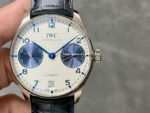 AZ Factory IWC Portuguese Automatic IW500715 42.3mm Steel Leather Strap Blue Eye White Dial