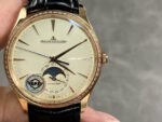 APS Factory Jaeger-LeCoultre Master Ultra Thin Moon Q1362503 Rose Gold Diamond Bezel White Dial
