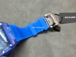 RM Factory Richard Mille RM 12-01 39mm Blue Crystal Blue Rubber Strap Skeletonized Black Dial - Image 8