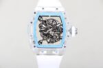 RM Factory Richard Mille RM 055 43mm Transparent Crystal White Rubber Strap Skeletonized Sky Blue Dial