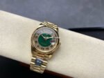 8+ Factory Counterweight Rolex Day-Date 118238 36mm Full Yellow Gold Arabic Numerals Diamond&Green Dial - Image 4