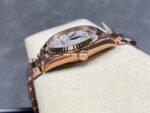 8+ Factory Counterweight Rolex Day-Date 128235-0029 36mm Full Rose Gold Diamond Mope&Baguette Diamond Mother Of Pearl Dial - Image 6