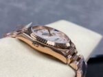 8+ Factory Counterweight Rolex Day-Date 128235-0029 36mm Full Rose Gold Diamond Mope&Baguette Diamond Mother Of Pearl Dial - Image 5