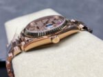 8+ Factory Counterweight Rolex Day-Date 128235-0039 36mm Full Rose Gold Baguette Diamond Rose Gold Dial - Image 6