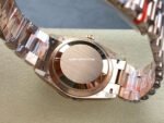 8+ Factory Counterweight Rolex Day-Date 128235-0039 36mm Full Rose Gold Baguette Diamond Rose Gold Dial - Image 7