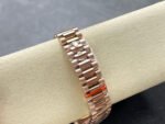 8+ Factory Counterweight Rolex Day-Date 128235-0039 36mm Full Rose Gold Baguette Diamond Rose Gold Dial - Image 8