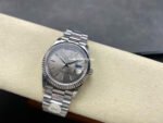 8+ Factory Counterweight Rolex Day-Date 128236-0001 36mm Full Platinum Silver Dial - Image 4