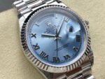 8+ Factory Counterweight Rolex Day-Date 128236-0008 36mm Full Platinum Roman Numerals Ice Blue Dial - Image 2