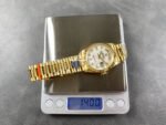 8+ Factory Counterweight Rolex Day-Date 128238-0011 36mm Full Yellow Gold Diamond Mope&Baguette Diamond Mother Of Pearl Dial - Image 9