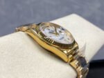 8+ Factory Counterweight Rolex Day-Date 128238-0011 36mm Full Yellow Gold Diamond Mope&Baguette Diamond Mother Of Pearl Dial - Image 5