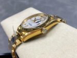 8+ Factory Counterweight Rolex Day-Date 128238-0011 36mm Full Yellow Gold Diamond Mope&Baguette Diamond Mother Of Pearl Dial - Image 6