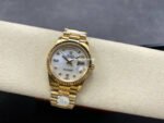 8+ Factory Counterweight Rolex Day-Date 128238-0011 36mm Full Yellow Gold Diamond Mope&Baguette Diamond Mother Of Pearl Dial - Image 4
