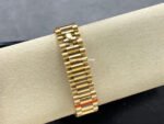 8+ Factory Counterweight Rolex Day-Date 128238-0069 36mm Full Yellow Gold Diamond Mope&Baguette Diamond Green Dial - Image 8