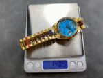 8+ Factory Counterweight Rolex Day-Date 128238-0071 36mm Full Yellow Gold Roman Numerals&Diamond Blue Dial - Image 9