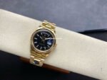8+ Factory Counterweight Rolex Day-Date 128238 36mm Full Yellow Gold Baguette Diamond Black Dial - Image 4