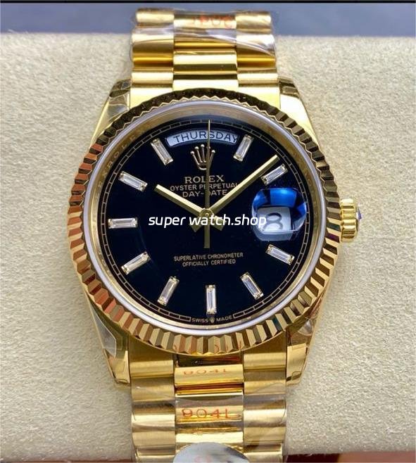8-Factory-Counterweight-Rolex-Day-Date-128238-36mm-Full-Yellow-Gold-Baguette-Diamond-Black-Dial-4.jpg 8+ Factory Counterweight Rolex Day-Date 128238 36mm Full Yellow Gold Baguette Diamond Black Dial - Image 1