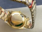 8+ Factory Counterweight Rolex Day-Date 128238 36mm Full Yellow Gold Diamond Mope&Baguette Diamond Red Ombré Dial - Image 7