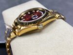 8+ Factory Counterweight Rolex Day-Date 128238 36mm Full Yellow Gold Diamond Mope&Baguette Diamond Red Ombré Dial - Image 6