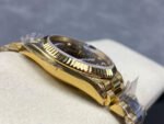 8+ Factory Counterweight Rolex Day-Date 128238 36mm Full Yellow Gold Diamond Mope&Baguette Diamond Brown Dial - Image 5