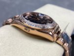 8+ Factory Counterweight Rolex Day-Date 128345RBR-0044 36mm Diamond Bezel Full Rose Gold Roman Numerals&Diamond Black Dial - Image 5