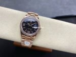 8+ Factory Counterweight Rolex Day-Date 128345RBR-0044 36mm Diamond Bezel Full Rose Gold Roman Numerals&Diamond Black Dial - Image 4
