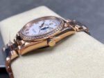 8+ Factory Counterweight Rolex Day-Date 128345RBR-0054 36mm Diamond Bezel Full Rose Gold Roman Numerals White Dial - Image 6