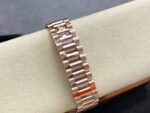 8+ Factory Counterweight Rolex Day-Date 128345RBR-0064 36mm Diamond Bezel Full Rose Gold Roman Numerals&Diamond Blue Dial - Image 7