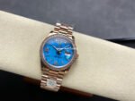 8+ Factory Counterweight Rolex Day-Date 128345RBR-0064 36mm Diamond Bezel Full Rose Gold Roman Numerals&Diamond Blue Dial - Image 4