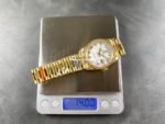 8+ Factory Counterweight Rolex Day-Date 128348RBR-0042 36mm Diamond Bezel Full Yellow Gold Roman Numerals White Dial - Image 9