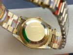 8+ Factory Counterweight Rolex Day-Date 128348RBR-0042 36mm Diamond Bezel Full Yellow Gold Roman Numerals White Dial - Image 7