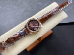 8+ Factory Counterweight Rolex Day-Date 36mm 128235-0075 Rose Gold Crocodile Leather Strap Roman Numerals Brown Ombré Dial - Image 4