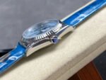 8+ Factory Counterweight Rolex Day-Date 36mm 128236-0009 White Gold Crocodile Leather Strap Baguette Diamond Ice Blue Dial - Image 6