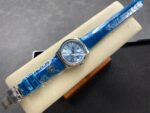 8+ Factory Counterweight Rolex Day-Date 36mm 128236-0009 White Gold Crocodile Leather Strap Baguette Diamond Ice Blue Dial - Image 4