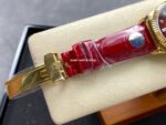 8+ Factory Counterweight Rolex Day-Date 36mm 128238 Yellow Gold Crocodile Leather Strap Diamond Mope&Baguette Diamond Red Ombré Dial - Image 8